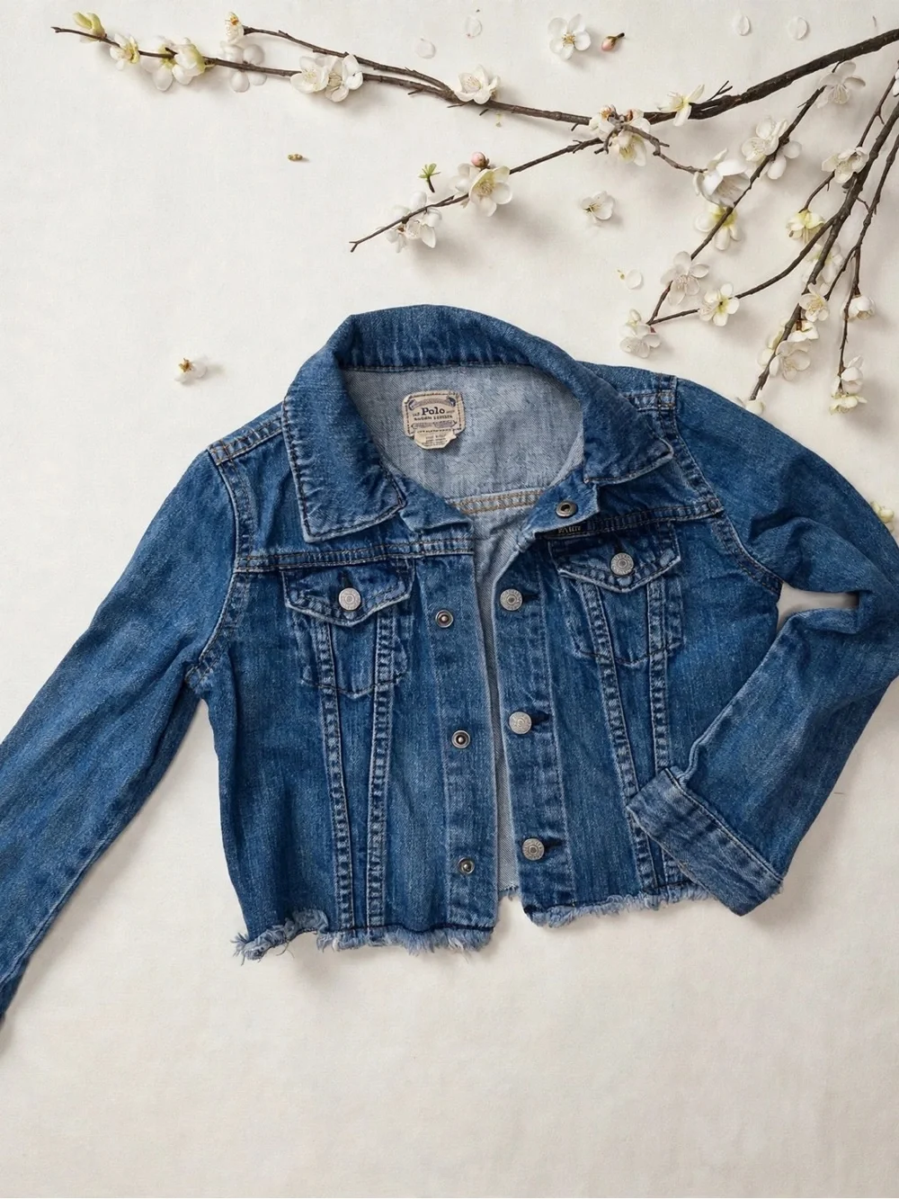 Ralph Lauren Kids Distressed Blue Denim Jacket